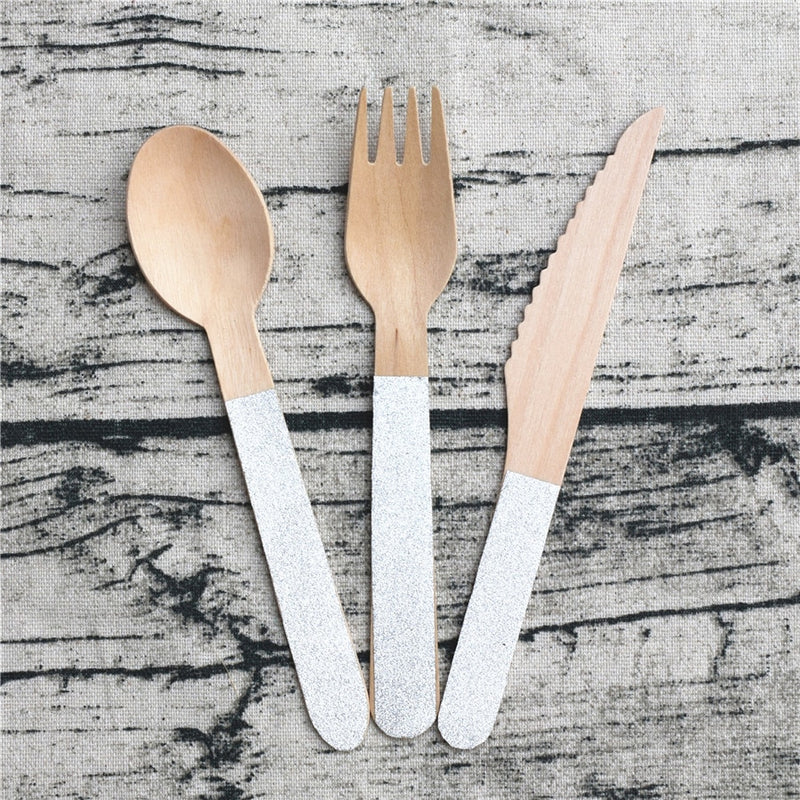 party disposable wooden tableware, view 4 - MRSLM