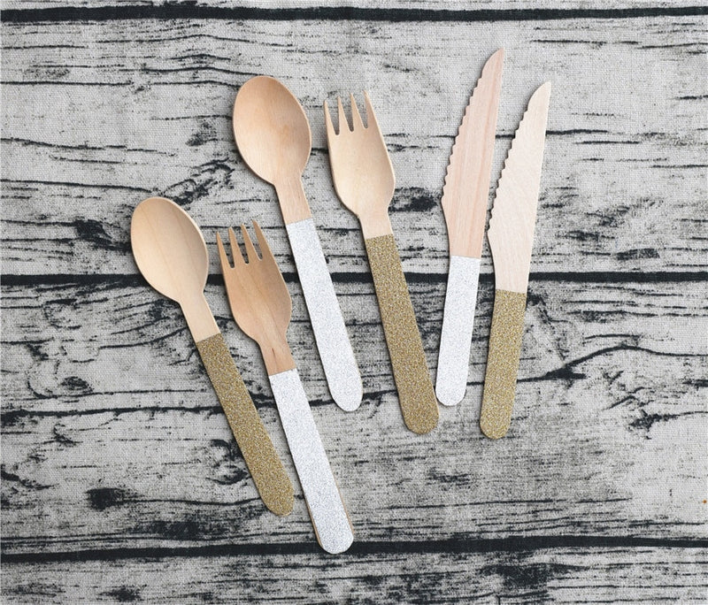 party disposable wooden tableware, view 3 - MRSLM