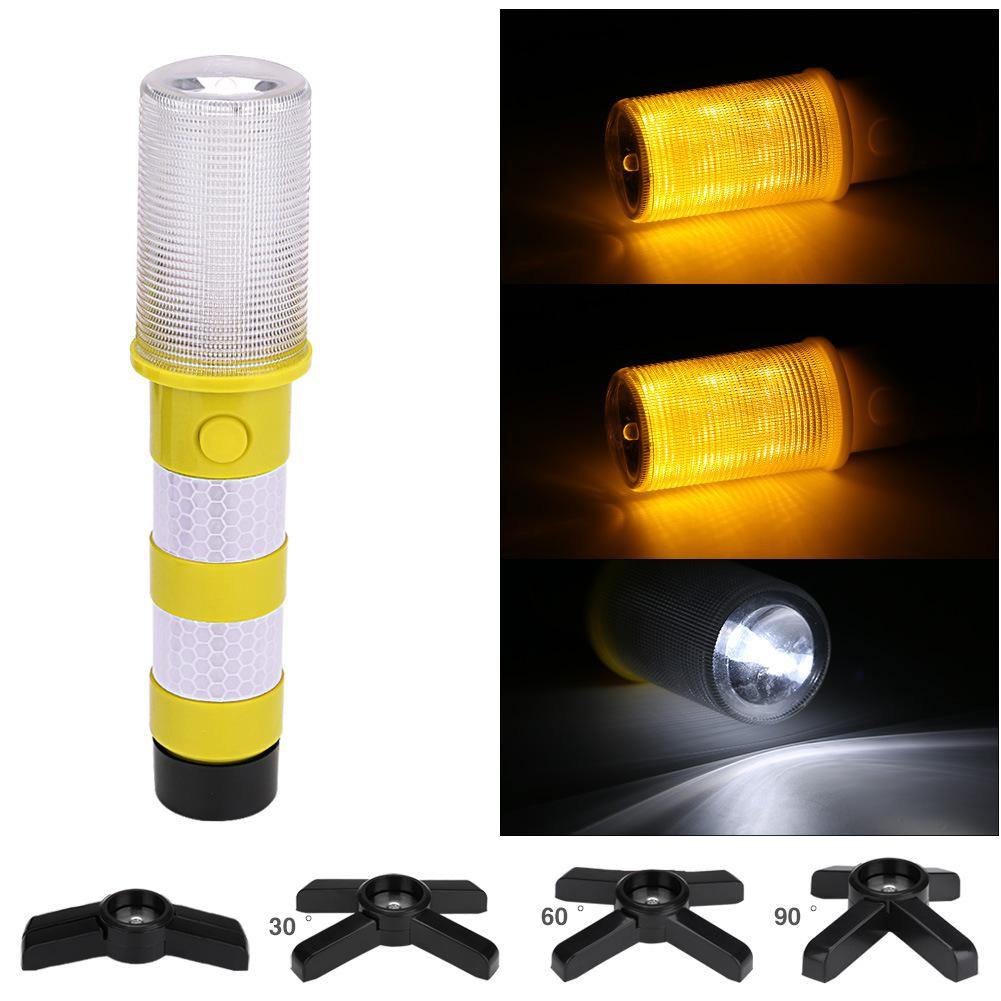 LED Magnetic Flashlight Emergency Roadside Flares Detachable Stand Beacon Safety Strobe Light Warning Signal Alert SOS Lamps - MRSLM