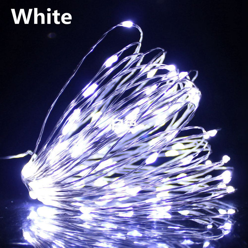 copper wire LED string lights, view 15 - MRSLM