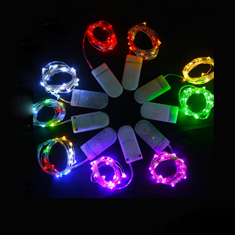 copper wired LED string lights, view 2 - MRSLM