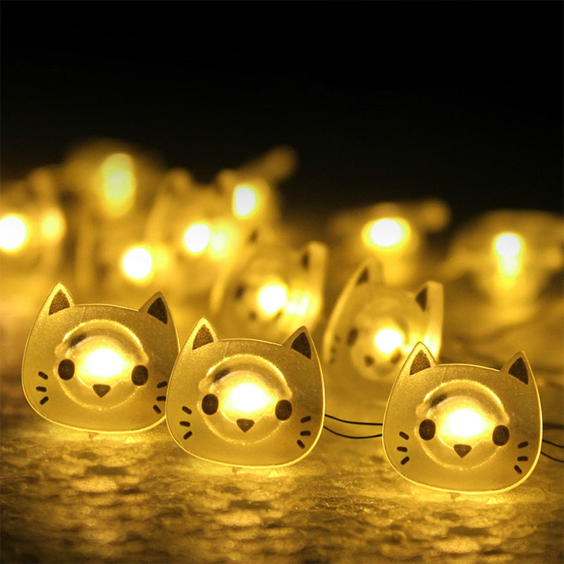 cat shaped LED fairy lights, view 2 - MRSLM