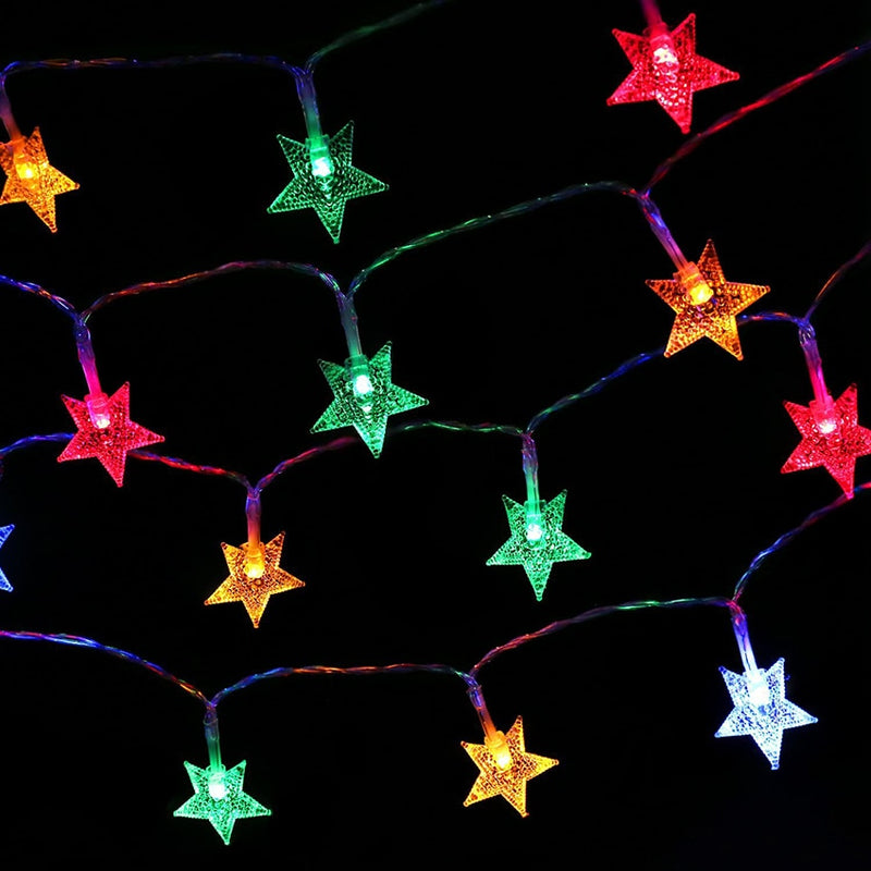star shaped LED string lights, view 7 - MRSLM