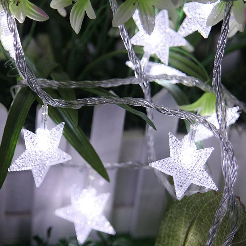 Star Shaped LED String Lights with Battery