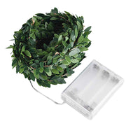 LED string lights with green leaves, view 5 - MRSLM