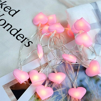 heart shaped LED string light, view 2 - MRSLM