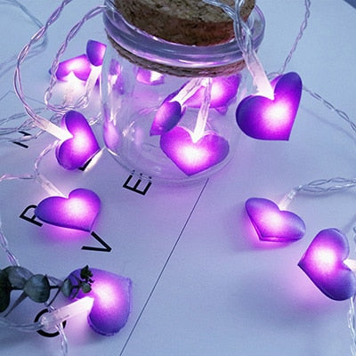 heart shaped LED string light, view 3 - MRSLM