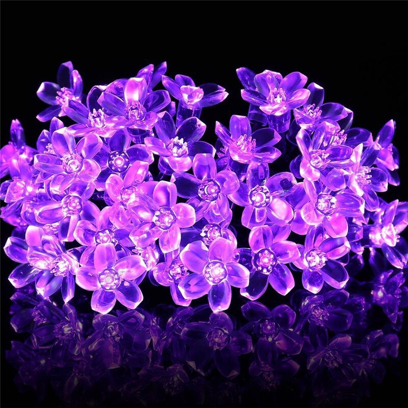 cherry blossom LED string lights, view 6 - MRSLM