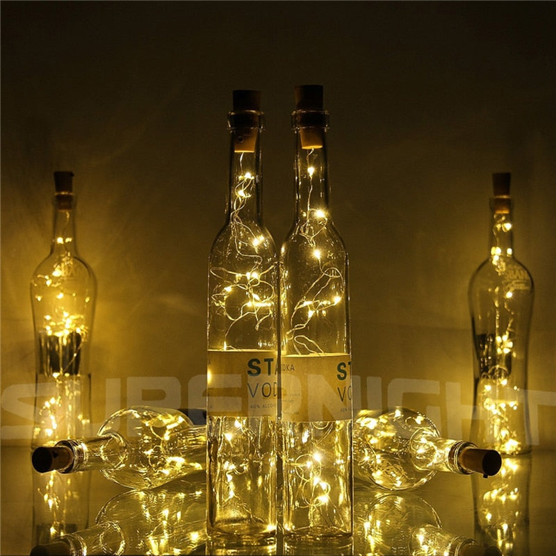 20 LEDs Copper Wire String Lights with Bottle Stopper
