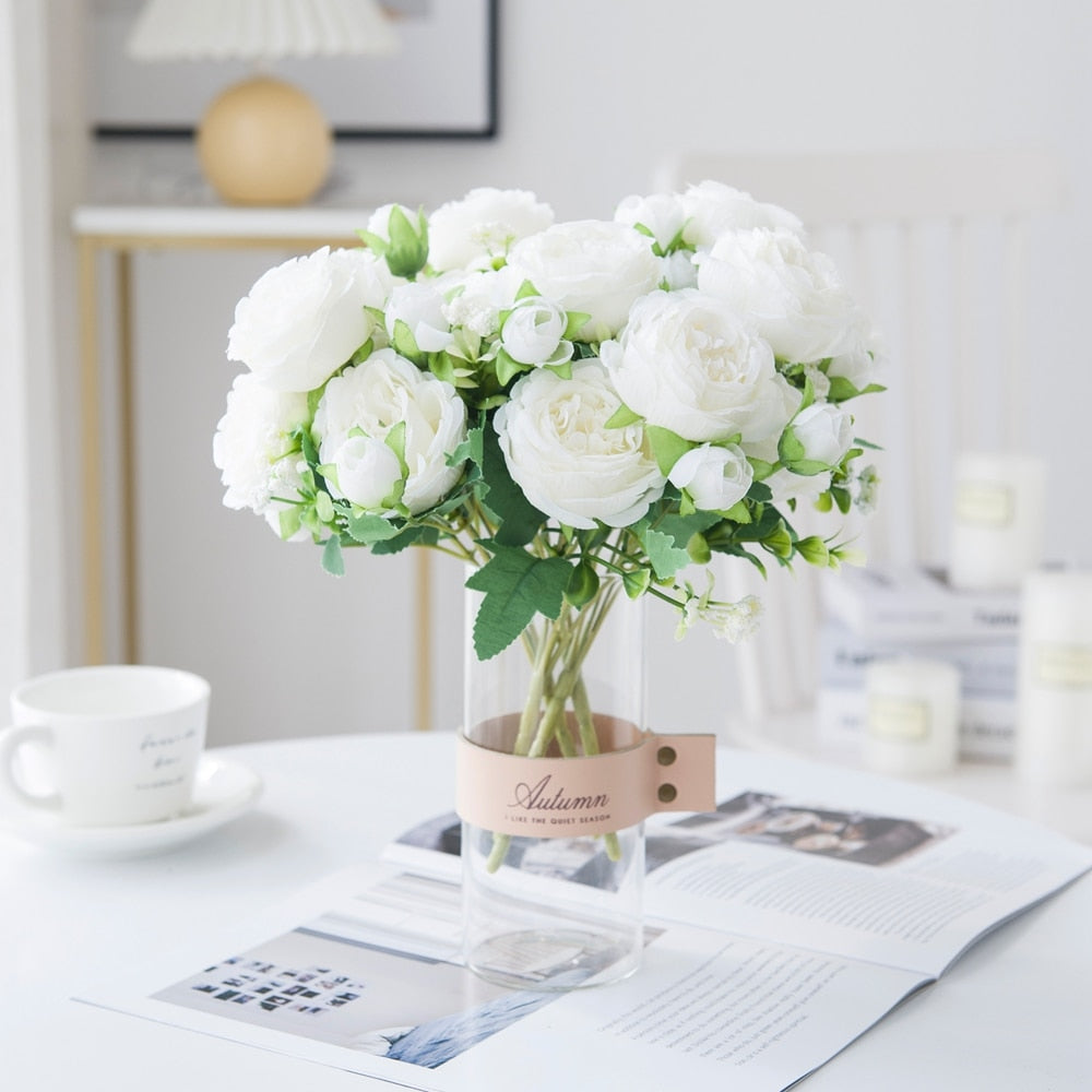 Colorful Artificial Peony Flowers Branch