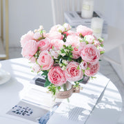artificial peony flower branch, view 8 - MRSLM