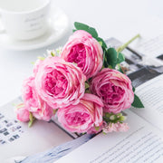 artificial peony flower branch, view 7 - MRSLM
