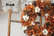 natural brown rustic wreath, view 3 - MRSLM