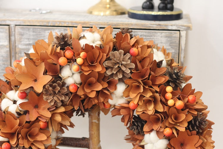 natural brown rustic wreath, view 7 - MRSLM