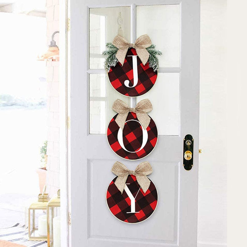 christmas plaid wreaths set - MRSLM
