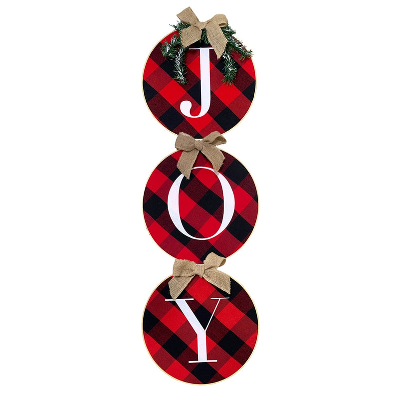 christmas plaid wreaths set, view 3 - MRSLM