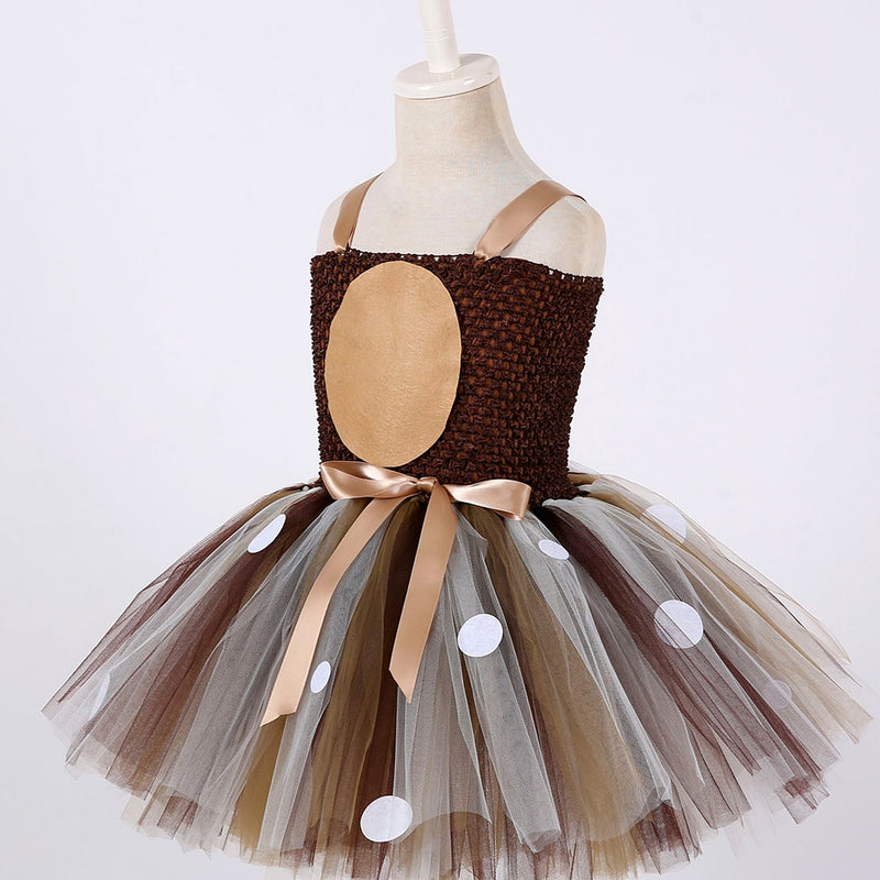 girls' party dress with deer horn headband, view 4 - MRSLM