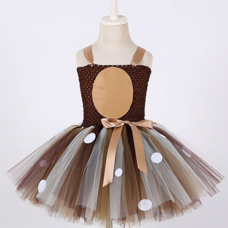 girls' party dress with deer horn headband, view 5 - MRSLM