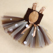 girls' party dress with deer horn headband, view 6 - MRSLM
