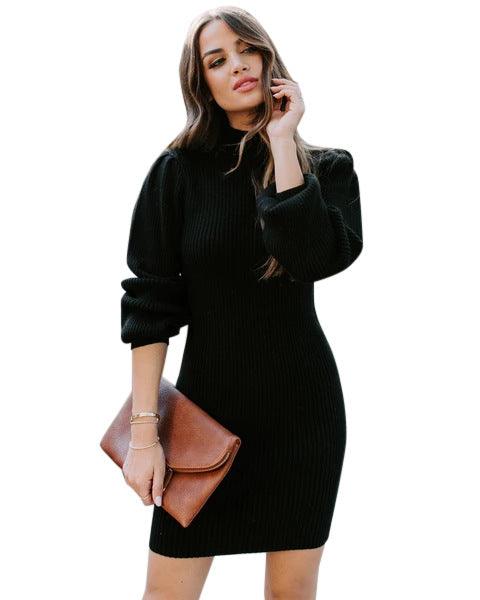 Thickened slim knit sweater dress, view 2 - MRSLM