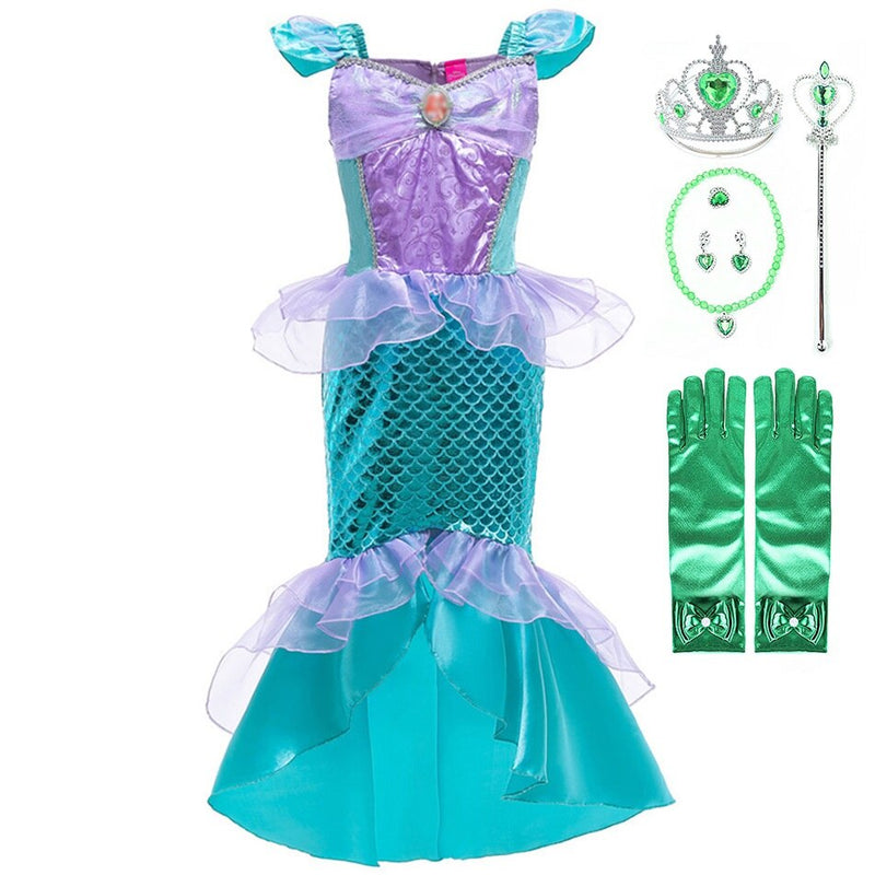 little girl mermaid costume, view 5 - MRSLM