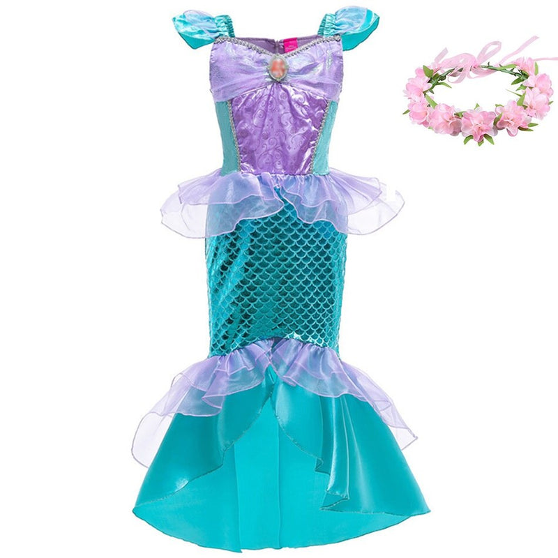 little girl mermaid costume, view 6 - MRSLM