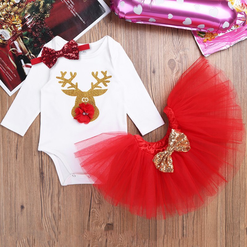 christmas deer costume for baby girls, view 5 - MRSLM