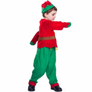 boy's christmas elf costume set, view 3 - MRSLM