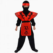 kid's black ninja cosplay costume, view 2 - MRSLM