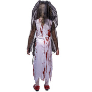 girl's bloody bride costume set, view 4 - MRSLM