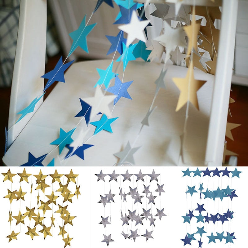 star shaped paper garland, view 9 - MRSLM