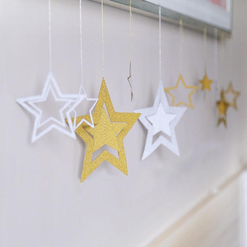 paper star hanging garland, view 11 - MRSLM