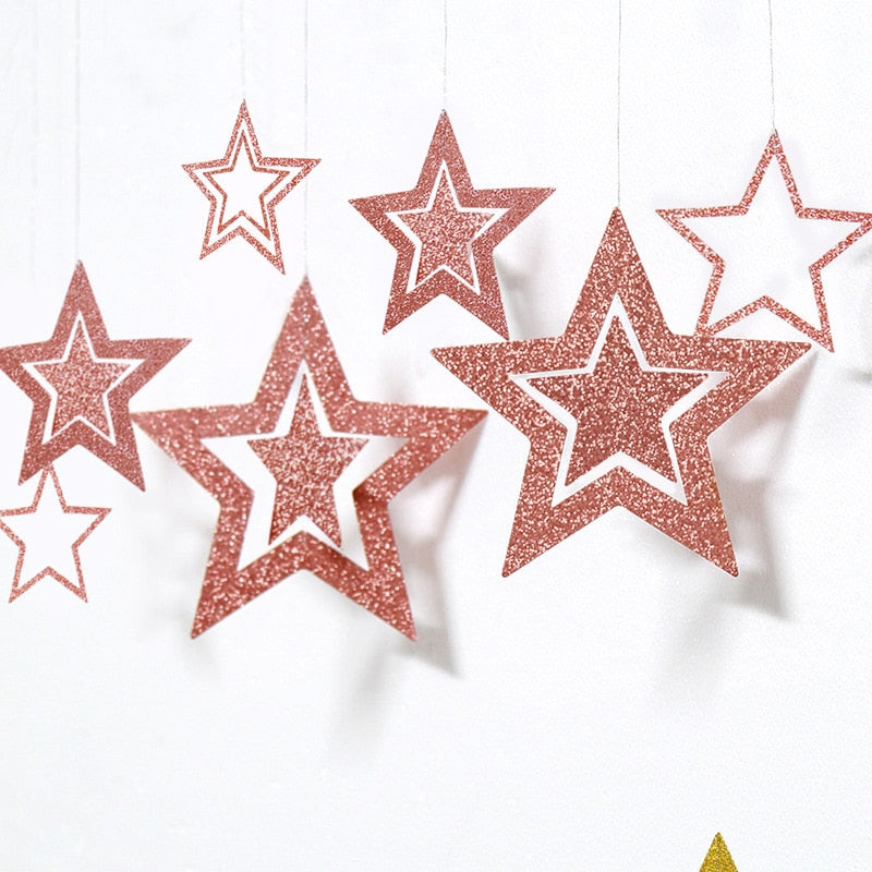 paper star hanging garland, view 12 - MRSLM