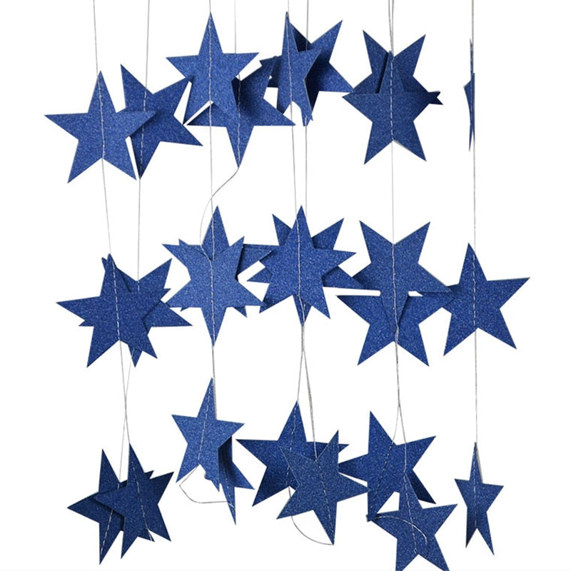 Paper star party garland, view 10 - MRSLM