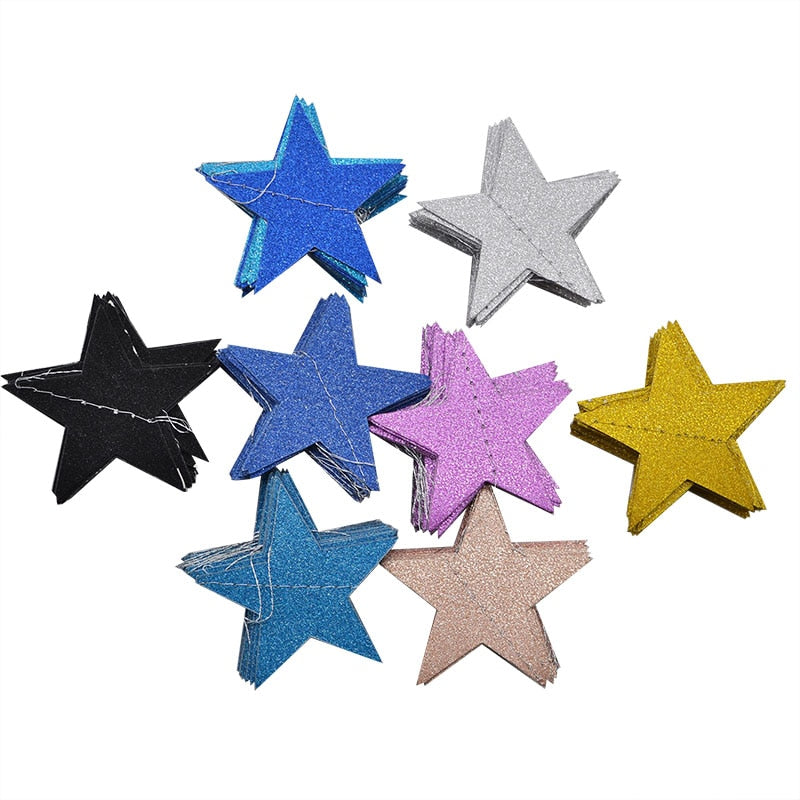 Paper star party garland, view 12 - MRSLM