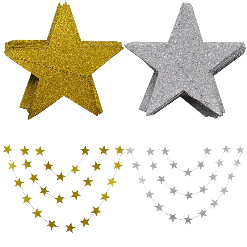 Paper star party garland, view 13 - MRSLM
