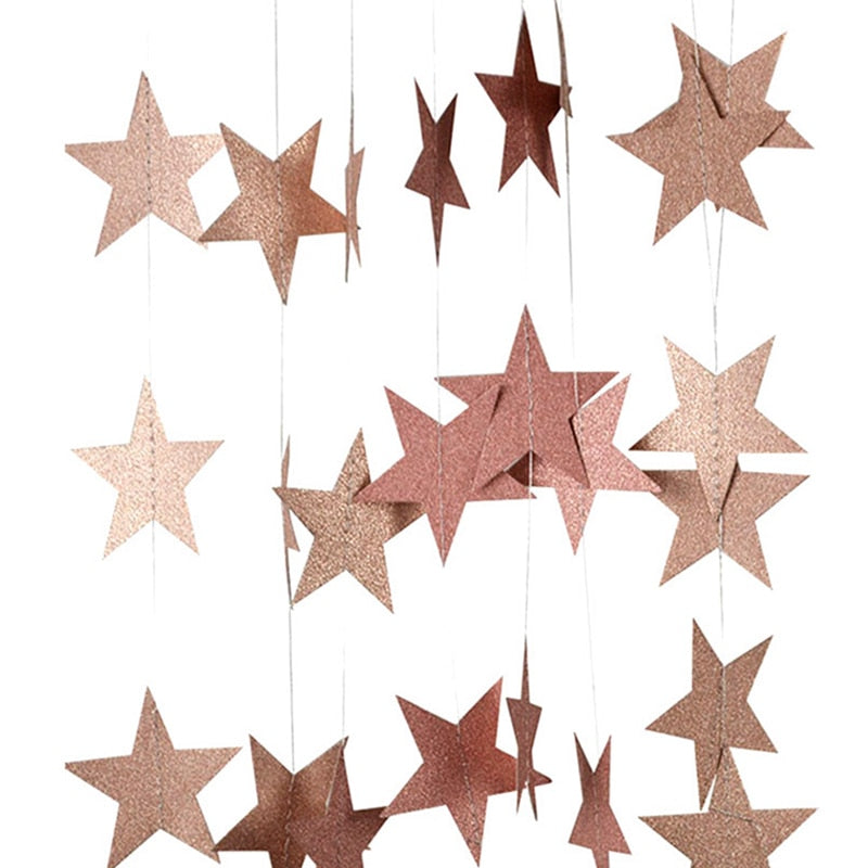 Paper star party garland, view 11 - MRSLM
