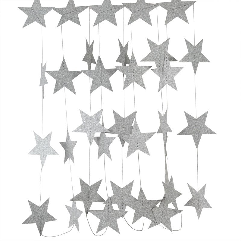 Paper star party garland, view 4 - MRSLM