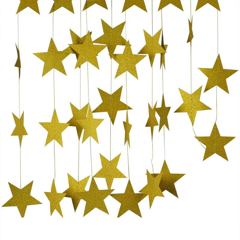 Paper star party garland, view 6 - MRSLM