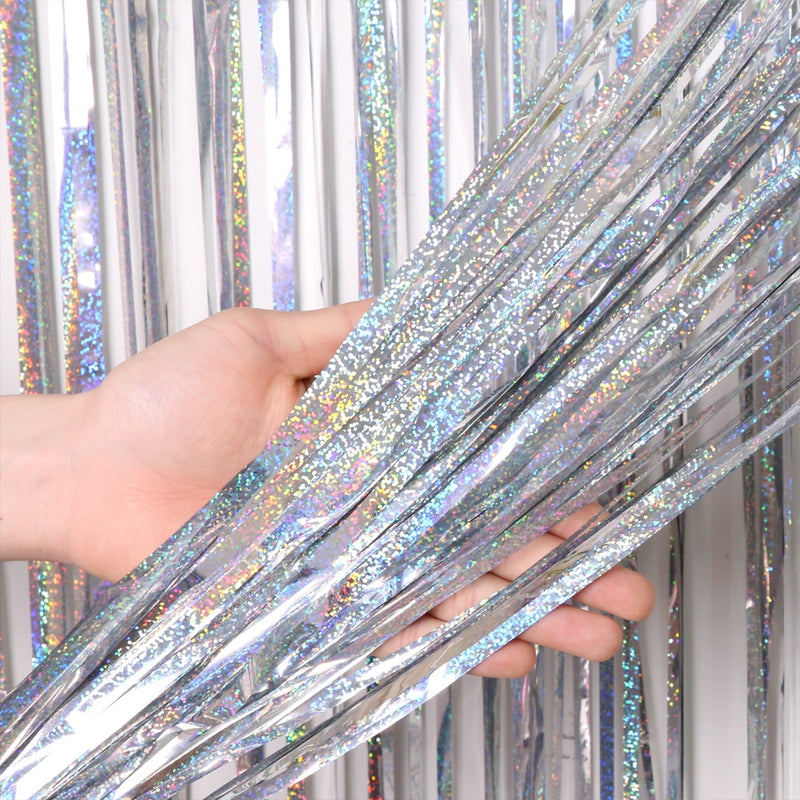glittering metallic fringe curtain, view 11 - MRSLM