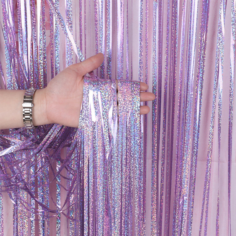 glittering metallic fringe curtain, view 13 - MRSLM