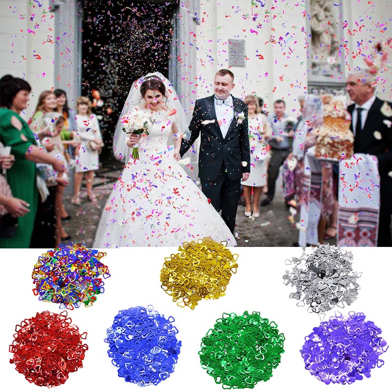 Set of 600 Colorful Confetti in Heart Shape