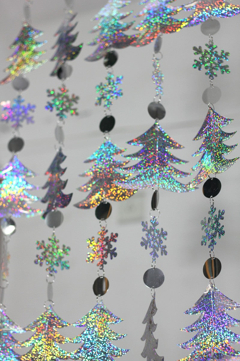 sequined christmas trees party garland, view 10 - MRSLM
