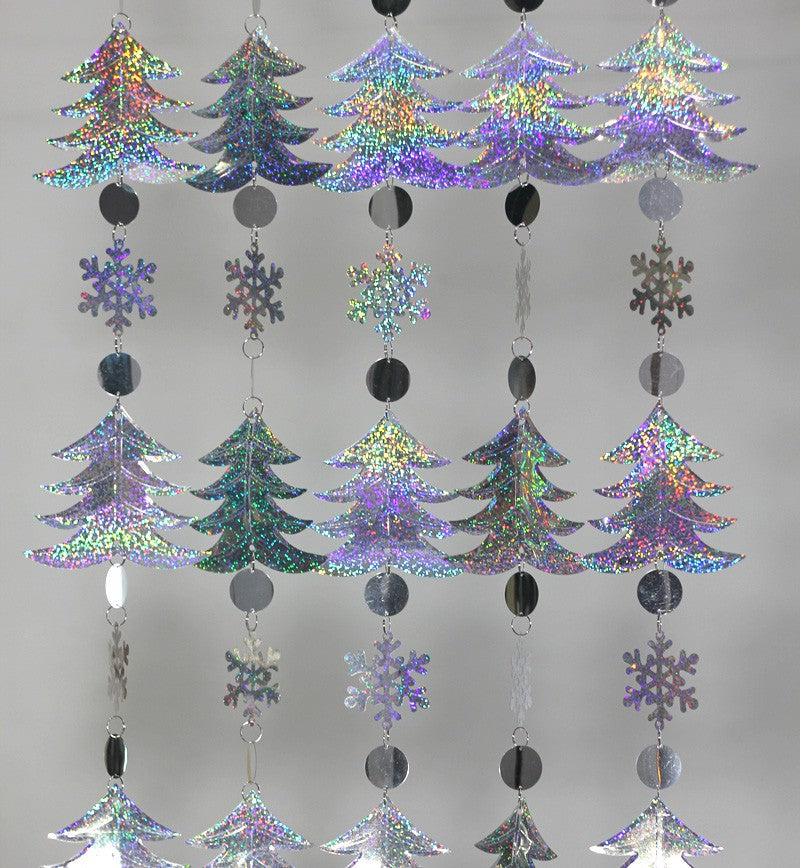 sequined christmas trees party garland, view 9 - MRSLM