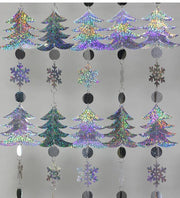sequined christmas trees party garland, view 2 - MRSLM