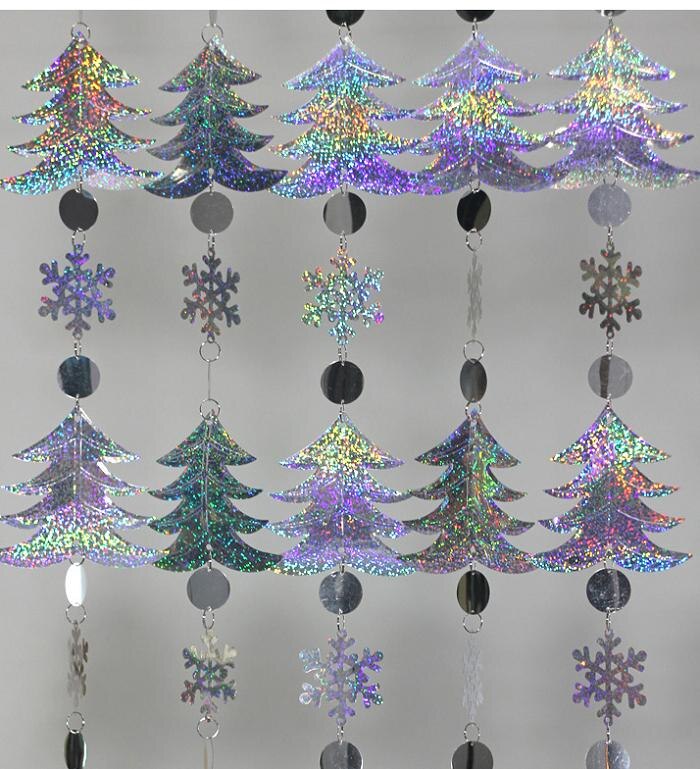 sequined christmas trees party garland, view 2 - MRSLM