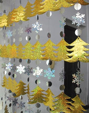 sequined christmas trees party garland, view 4 - MRSLM