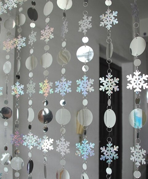 sequined christmas trees party garland, view 6 - MRSLM