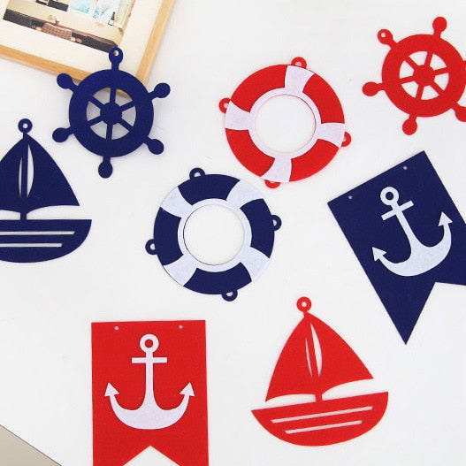 nautical party banner, view 3 - MRSLM