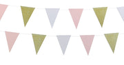 pink and white flag garland, view 4 - MRSLM